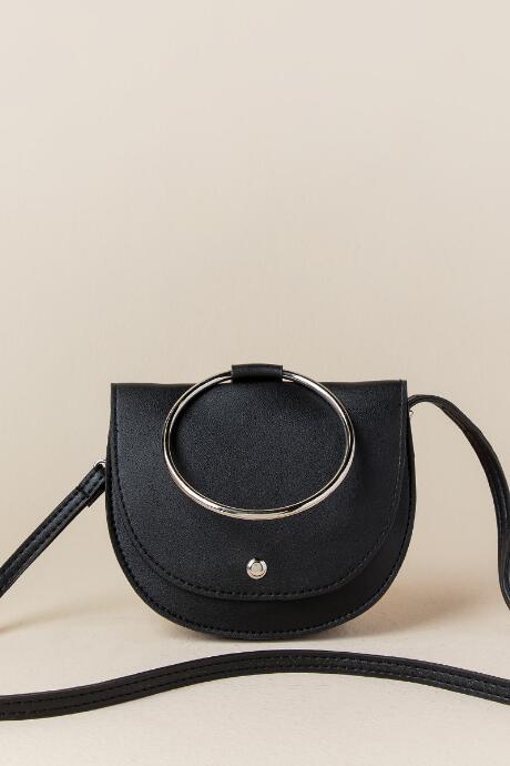 Francesca's Gigi Mini Ring Crossbody - Black
