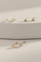 Francesca's Brielle Cz Shapes Stud Earring Set - Crystal