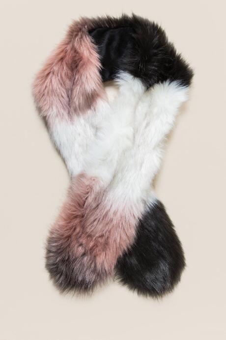 Francesca Inchess Zarah Faux Fur Stole Wrap - Rose