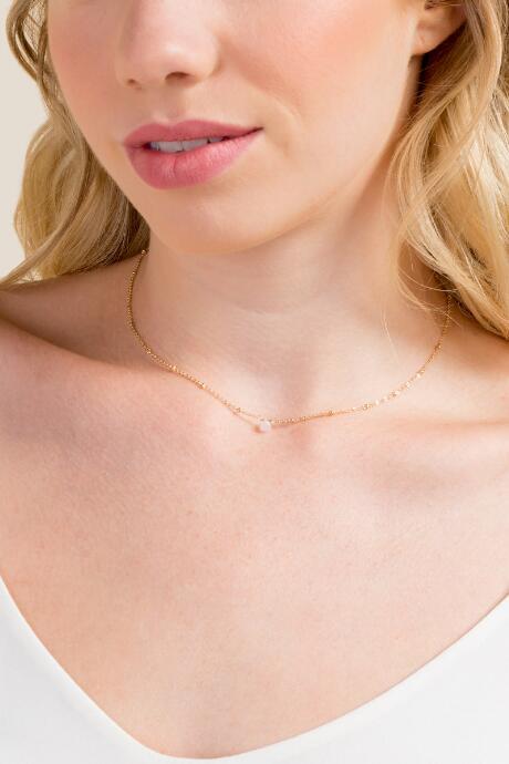 Francesca's Power Stone Rose Quartz Bottled Necklace - Pale Pink