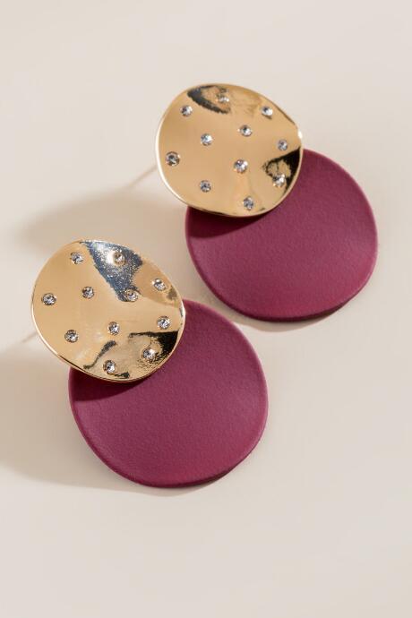 Francesca's Heather Matte Metal Statement Earrings - Burgundy
