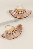 Francesca's Priscilla Tassel Earrings In Taupe - Taupe