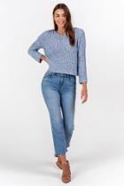 Francesca's Giana Shaker Sweater Top - Blue