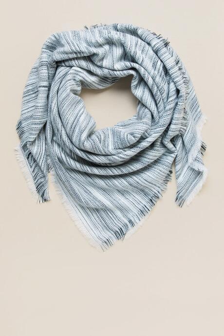 Francesca's Natsumi Striped Blanket Scarf - White