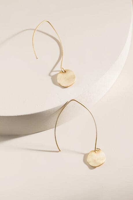 Francesca's Imogen Coin Drop Threader Earrings - Gold