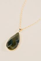 Francesca Inchess Emery Stone Pendant In Olive - Emerald