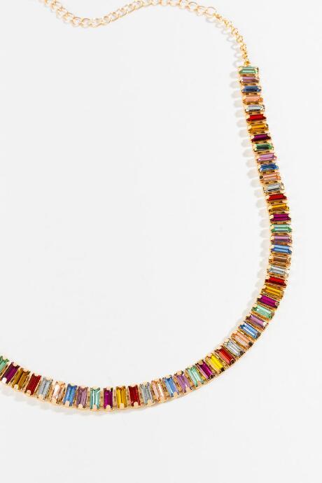 Francesca's Anika Rainbow Crystal Choker - Multi