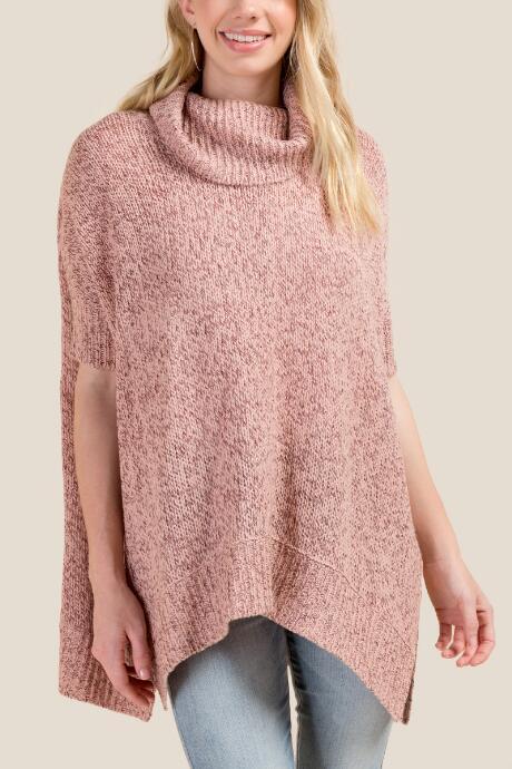 Francesca's Tammy Cowl Poncho - Pink