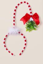 Francesca's Candy Cane Mistletoe Headband - Red