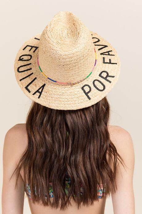 Francesca's Tequila Por Favor Sun Hat - Natural