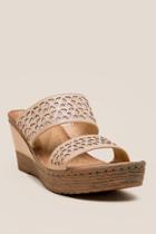 Francesca Inchess Perry Shimmer Laser Cut Wedge - Blush