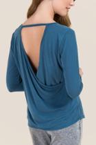 Francesca's Rosella Open Back Cupro Top - Peacock