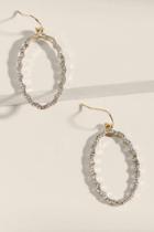 Francesca's Kallie Pav Scalloped Oval Drop Earrings - Crystal