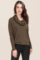 Joe B Clarie Cowl Neck Hacci Top - Olive