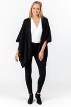 Francesca's Maxine Mix Stitch Kimono - Black