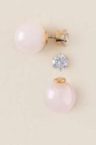 Francesca's Loretta Cubic Zirconia Ball Stud Earring - Pale Pink