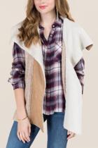 Alya Dasia Shearling Drape Sweater Vest - Taupe