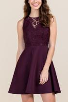 Francescas Jade Floral Lace Combo Dress - Purple