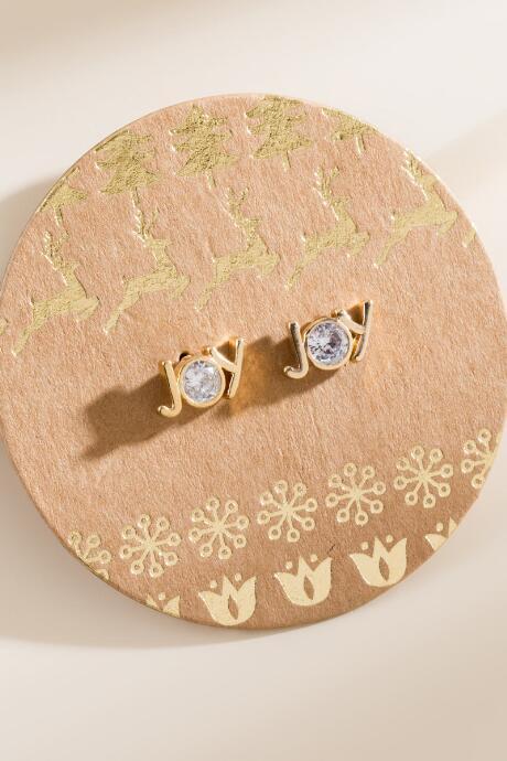 Francesca's Joy Cz Center Stud Earrings - Crystal