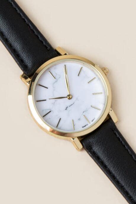 Francesca's Lola Marble Watch - Black