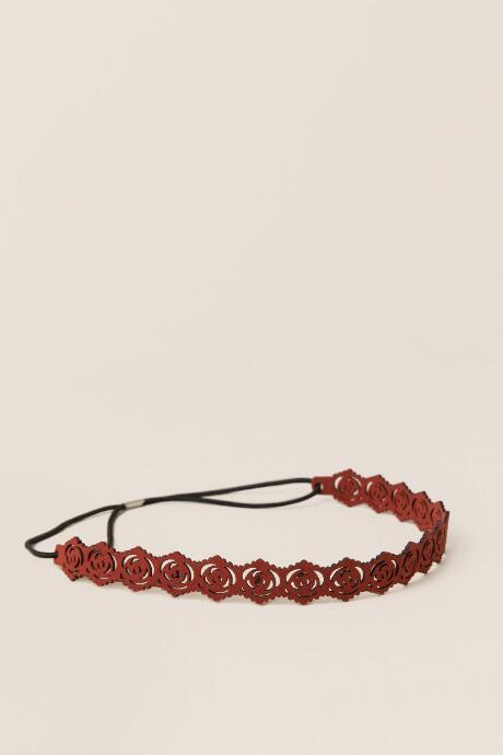 Francesca's Arista Perforated Headband - Burgundy