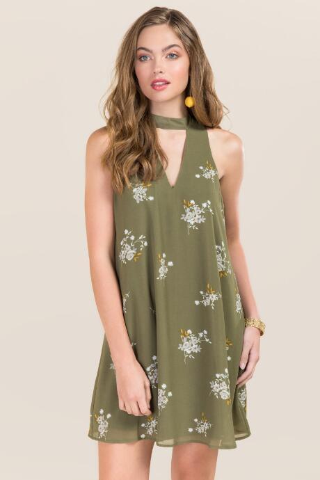 Mi Ami Madeline Gigi Shift Dress - Dark Olive