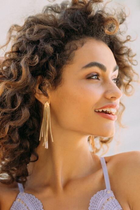 Francesca's Delphine Chain Fringe Linear Earrings - Gold