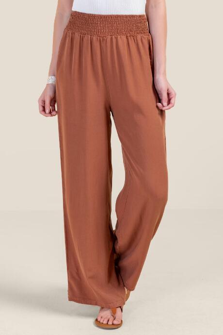 Francesca's Shannon Smocked Waist Pants - Tortoise