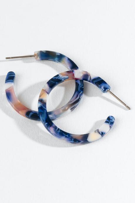 Francesca's Peyton Mini Hoops - Blue