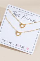Francesca's Best Friend Heart Pendant Necklaces - Gold