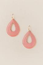 Francesca's Coraline Open Teardrop Earring - Coral