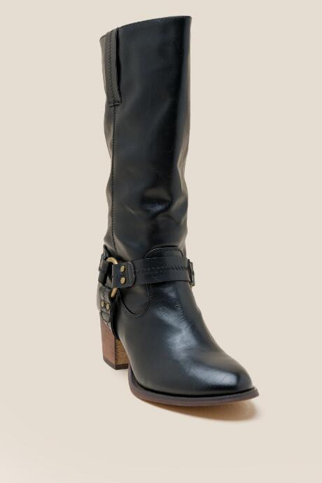 Wanted Horseman Side Buckle Hi Shaft Boot - Black
