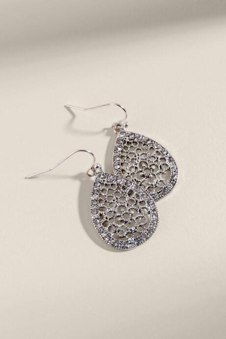 Francesca's Kayla Filigree Teardrop Earrings - Silver
