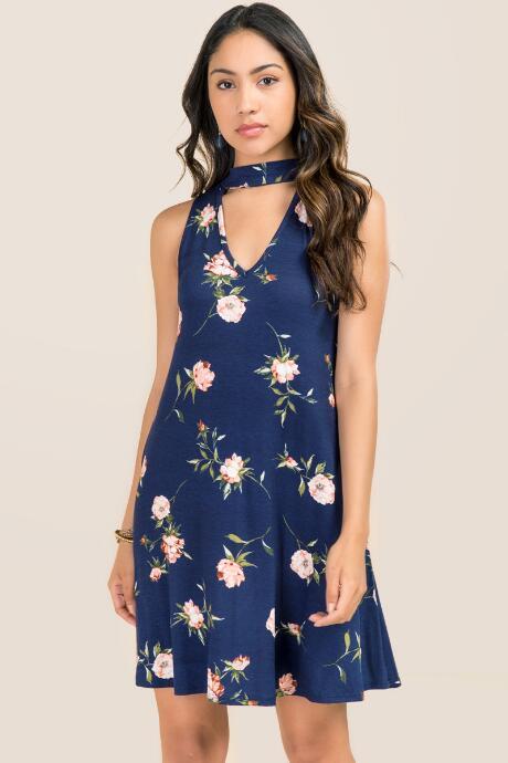 Francesca's Heilyn Gigi Shift Dress - Navy
