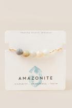 Francesca's Healing Amazonite Pull Tie Bracelet - Gray