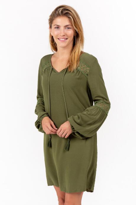Francesca Inchess Caleb Lace Shift Dress - Olive