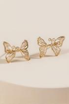 Francesca's Haley Metal Butterfly Earring Jackets - Gold