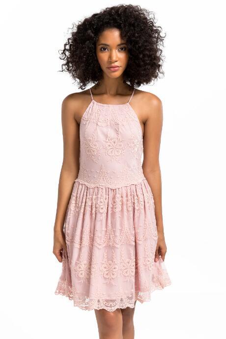 Alya Gisela Lace Dress - Mauve