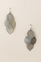Francesca's Myla Silver Leaf Chandelier Earrings - Silver