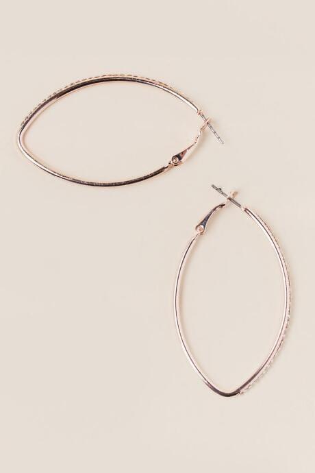 Francesca's Remington Oval Hoop Earring In Rose Gold - Rose/gold