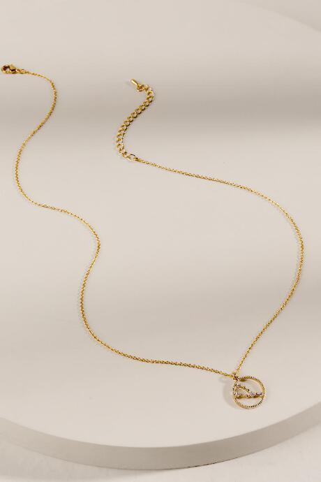 Francesca's Taurus Constellation Circle Pendant Necklace - Gold