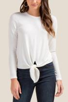 Francesca Inchess Lucy Tie Front Crew Neck - Ivory