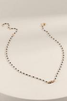 Francesca's Finley Enamel Delicate Necklace - Black