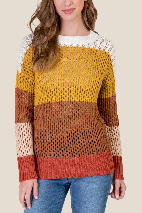Francesca's Ava Ombre Pullover Sweater - Cinnamon