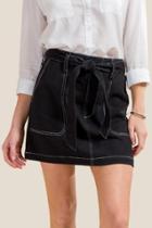 Francesca's Leona Paperbag Mini Skirt - Black