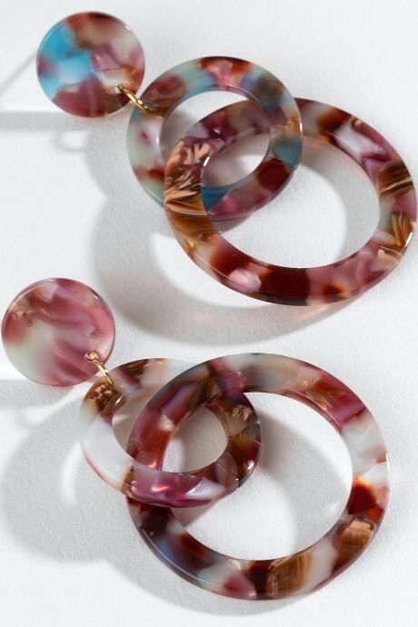Francesca's Poppy Interlocked Circle Drop Earrings - Multi