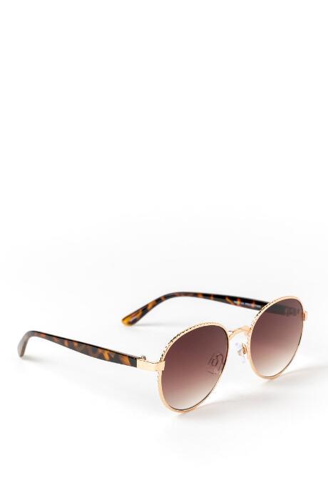 Francesca's Olivia Gold Braid Sunglasses - Brown