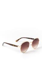Francesca's Olivia Gold Braid Sunglasses - Brown