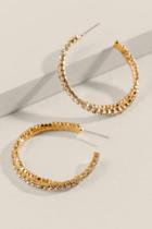 Francesca's Krystal Pave Hoop Earrings - Crystal