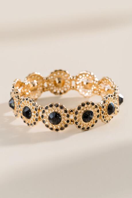 Francesca's Bailey Filigree Stretch Bracelet - Black